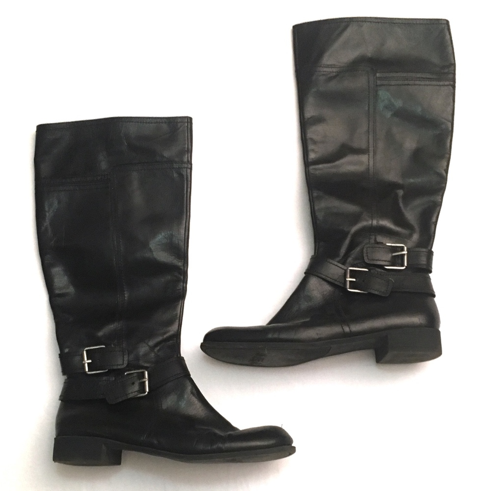 Black Leather Nine West Boots